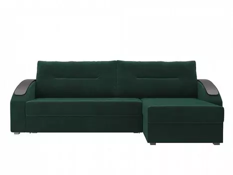 Диван угловой Канзас правый Велюр Зеленый