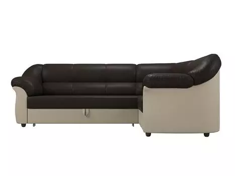Диван угловой Карнелла правый Экокожа Коричневый Бежевый