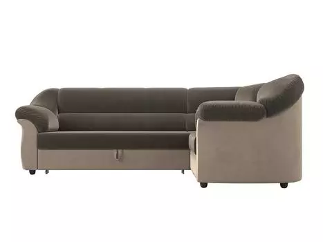 Диван угловой Карнелла правый Велюр Коричневый Бежевый