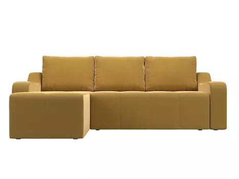 Угловой диван Элида Микровельвет Желтый левый угол