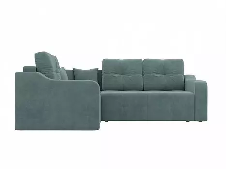 Угловой диван Кембридж Велюр бирюза левый угол