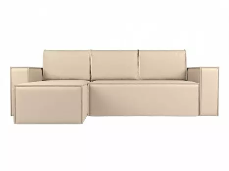 Угловой диван Куба Экокожа Бежевый левый угол