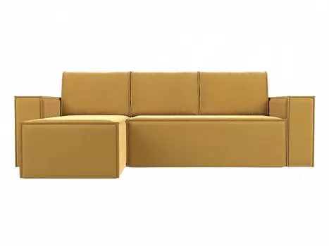 Угловой диван Куба Микровельвет Желтый левый угол