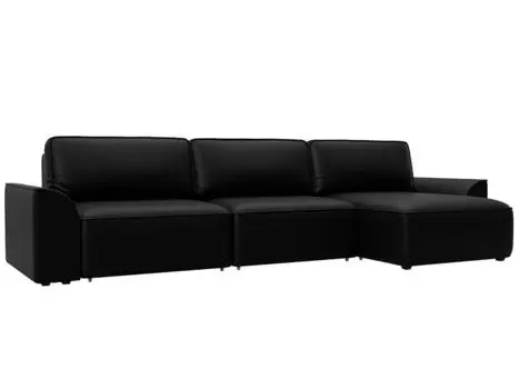 Диван угловой Лига-048 НПБ лонг Экокожа GRIFON 18 черный