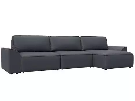 Диван угловой Лига-048 НПБ лонг Экокожа GRIFON 15 серый