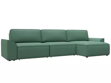 Диван угловой Лига-048 НПБ лонг Рогожка Амур 11 зеленый