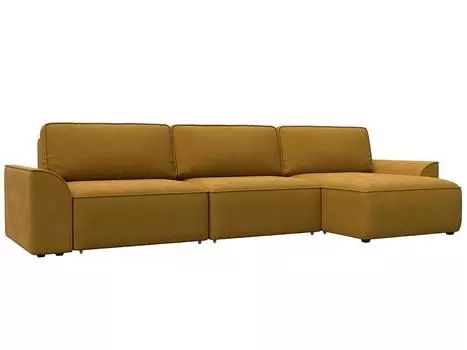 Диван угловой Лига-048 НПБ лонг Велюр BRUT 10 желтый