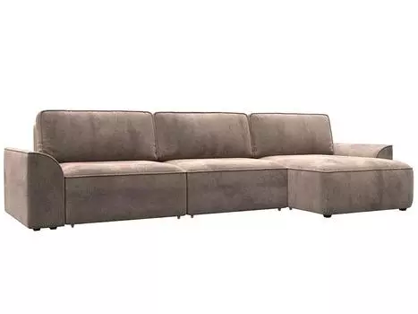 Диван угловой Лига-048 НПБ лонг Велюр TOWER 05 бежевый