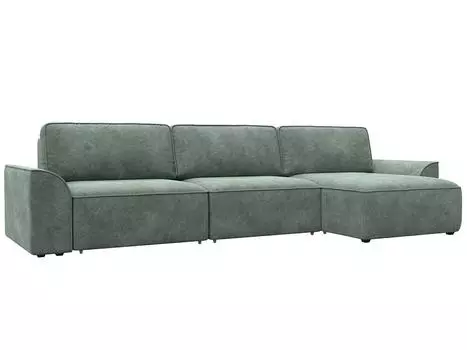 Диван угловой Лига-048 НПБ лонг Велюр BRUT 08 зеленый