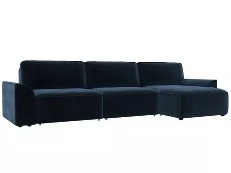 Диван угловой Лига-048 НПБ лонг Велюр TOWER 13 синий