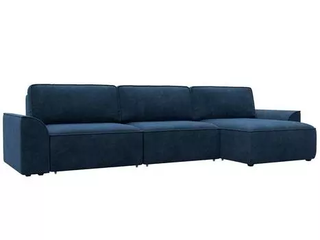 Диван угловой Лига-048 НПБ лонг Велюр BRUT 11 синий