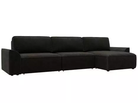 Диван угловой Лига-048 НПБ лонг Велюр BRUT 17 коричневый