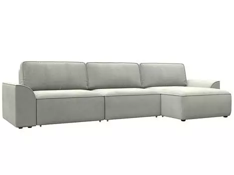 Диван угловой Лига-048 НПБ лонг Велюр TOWER 01 молочный