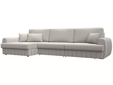 Диван угловой Лига-057 НПБ Лонг угол левый Замша JOLY 05 бежевый