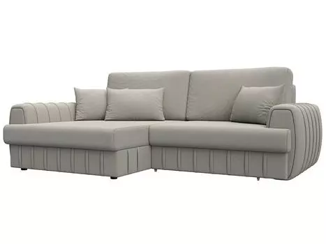 Диван угловой Лига-057 НПБ угол левый Рогожка Амур 02 бежевый