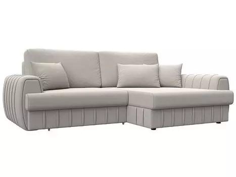 Диван угловой Лига-057 НПБ угол правый Замша JOLY 05 бежевый