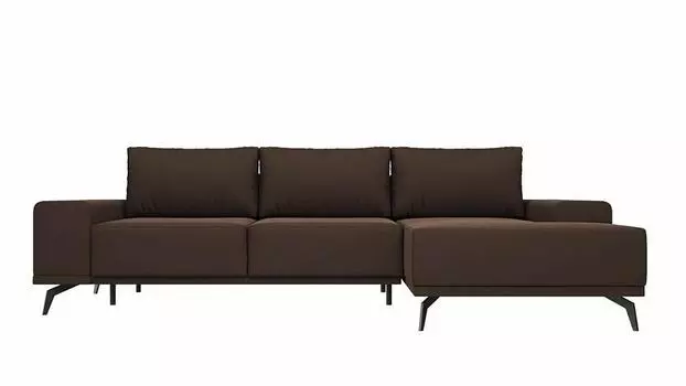 Диван угловой Марсель велюр коричневый угол правый