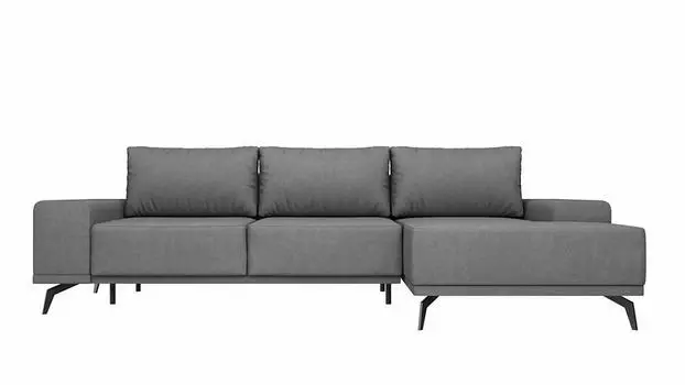 Диван угловой Марсель велюр серый угол правый