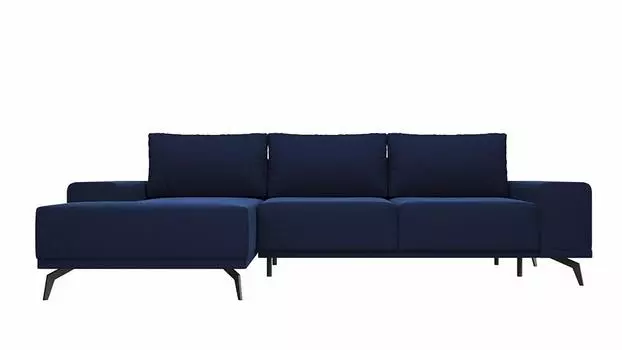 Диван угловой Марсель велюр синий угол левый