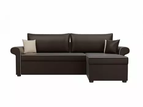 Диван угловой Милфорд правый Экокожа Коричневый