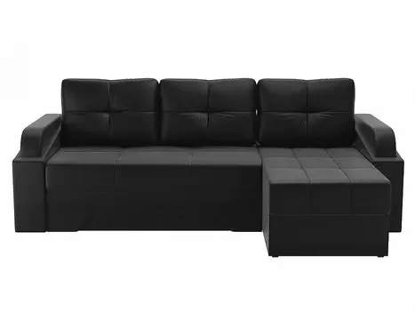 Диван угловой Панда правый Экокожа Черный