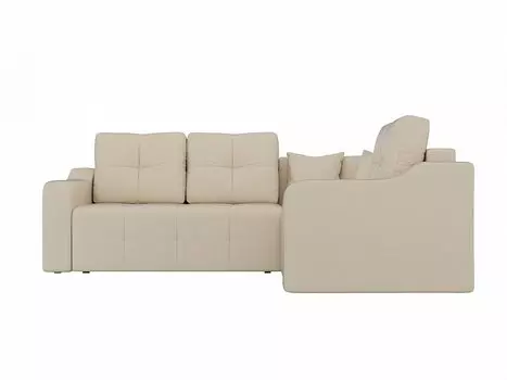 Угловой диван Кембридж Экокожа Бежевый правый угол