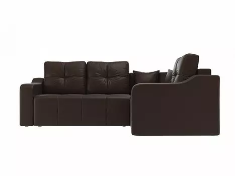 Угловой диван Кембридж Экокожа Коричневый правый угол