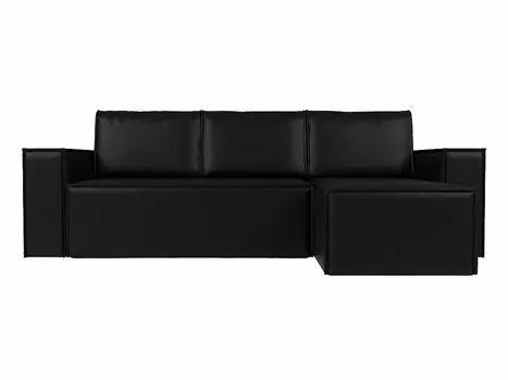Угловой диван Куба Экокожа Черный правый угол