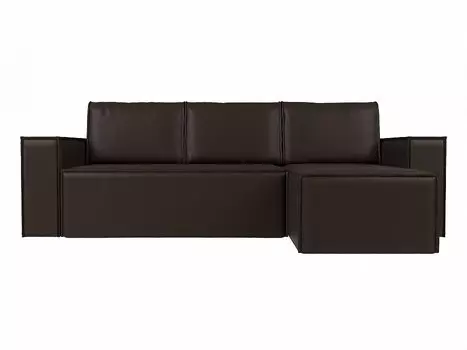 Угловой диван Куба Экокожа Коричневый правый угол