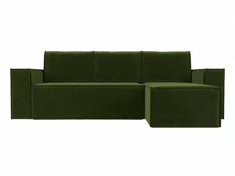 Угловой диван Куба Микровельвет Зеленый правый угол