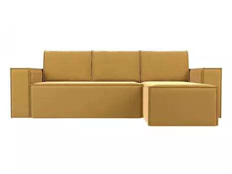 Угловой диван Куба Микровельвет Желтый правый угол