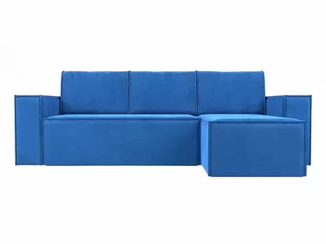 Угловой диван Куба Велюр Голубой правый угол