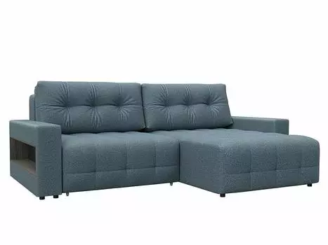 Диван угловой с полками Лига-053 НПБ Велюр NESS 12 серый