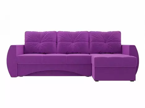 Диван угловой Сатурн правый Микровельвет Фиолетовый