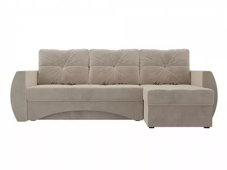 Диван угловой Сатурн правый Велюр Бежевый