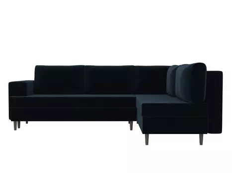 Диван угловой Сильвана правый Велюр Голубой