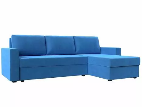 Диван угловой Траумберг Лайт правый Велюр Голубой