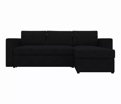 Диван угловой Траумберг правый Микровельвет Черный