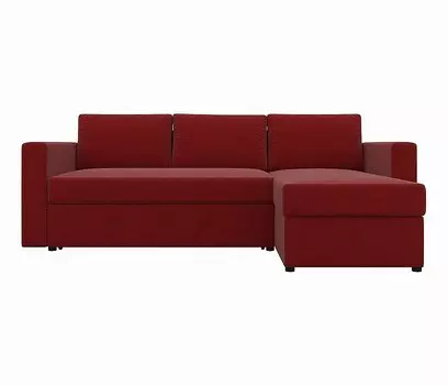 Диван угловой Траумберг правый Микровельвет Красный