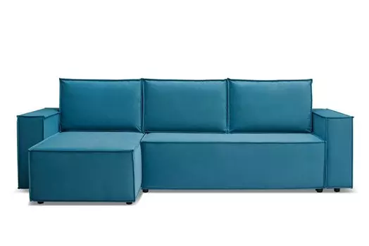 Диван угловой универсальный Лофт голубой