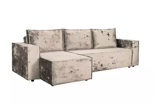 Диван угловой универсальный Лофт Lux Cloud 10 (велюр) бежевый