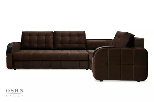 Диван угловой универсальный Остин HB-178-16 (Велюр) коричневый