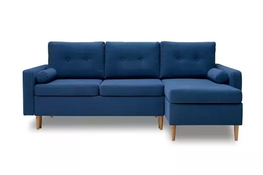 Диван угловой универсальный Скандинавия синий Vivaldi 14 (Велюр)