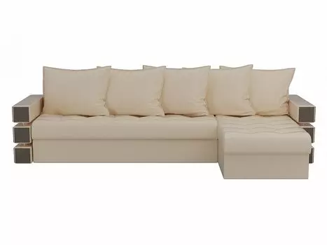 Диван угловой Венеция правый Экокожа Бежевый