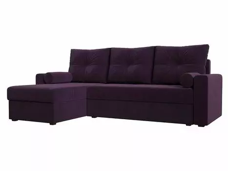 Диван угловой Верона Лайт левый Велюр Фиолетовый