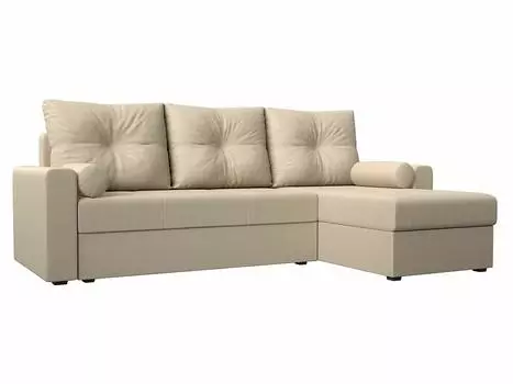 Диван угловой Верона Лайт правый Экокожа Бежевый