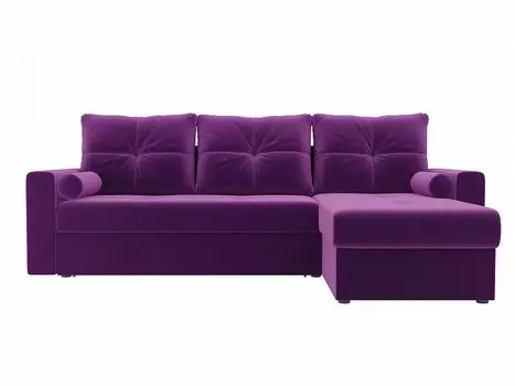 Диван угловой Верона правый Микровельвет Фиолетовый