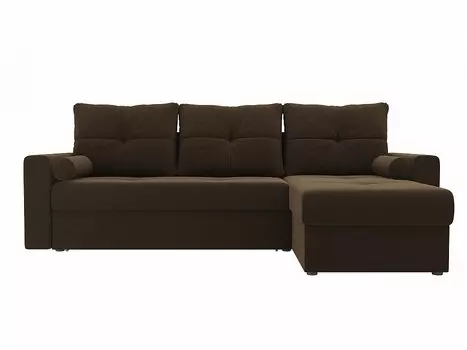 Диван угловой Верона правый Микровельвет Коричневый