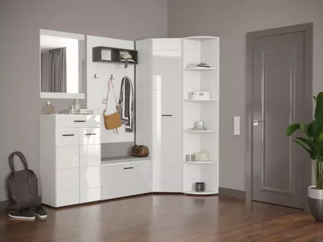 GLOSS прихожая - 2 Белый/Белый глянец