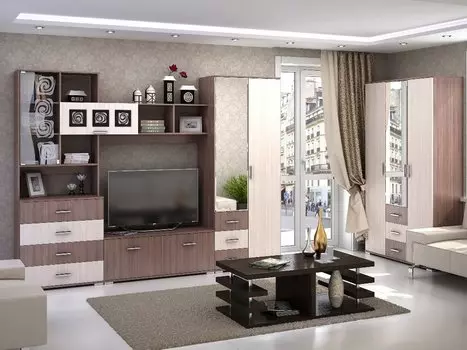 Гостиная Рошель-03 Ясень шимо тёмный-светлый